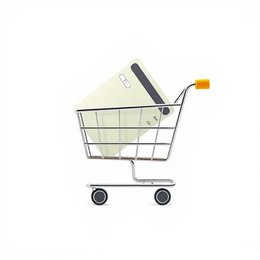 E-commerce icon, showing a shopping cart with a credit card