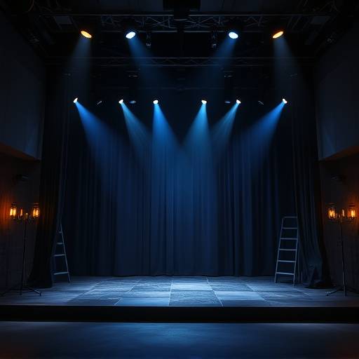 Set design icon, a stage with props
